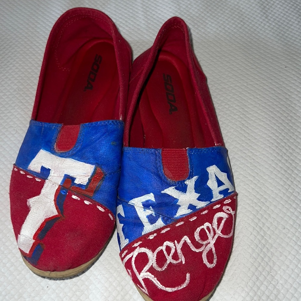 Texas Rangers custom shoes flats